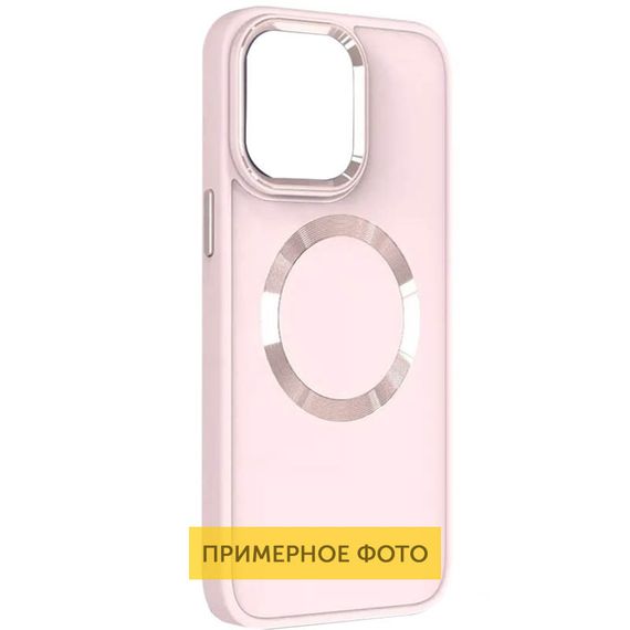 TPU чохол Bonbon Metal Style with MagSafe для Samsung Galaxy S22 Рожевий / Light pink
