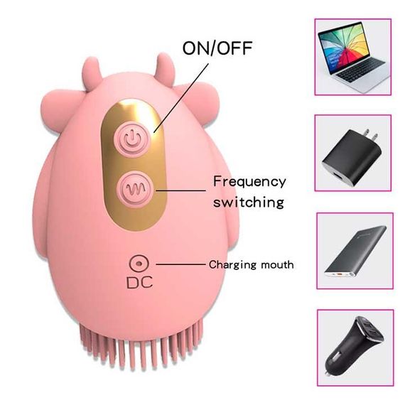 Клиторальный двусторонний вибратор-вуманайзер "Бычек" (вакуумный стимулятор) USB розовый – Вибраторы | Зображення 3