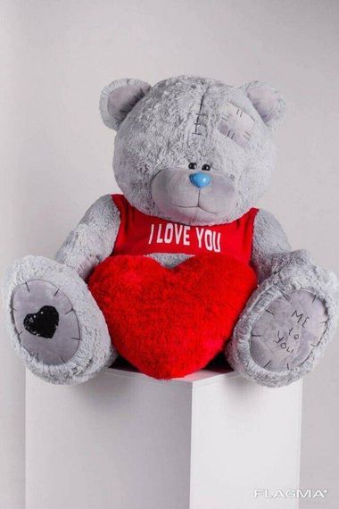 Мишка с латками плюшевый в футболке Yarokuz Me To You 160 см Серый | Зображення 6