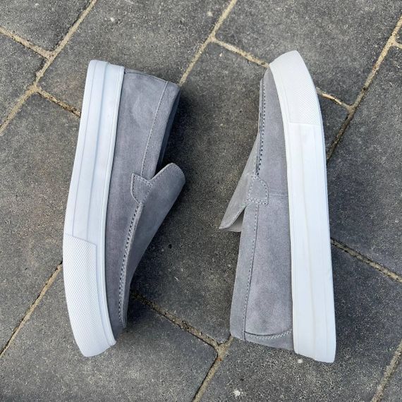 Мужские серые лоферы из натуральной замши 40 размер | Зображення 8