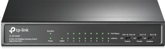 Коммутатор TP-LINK TL-SF1009P 9x1FE/8xPoE 65W неуправляемый 250 м (TL-SF1009P)