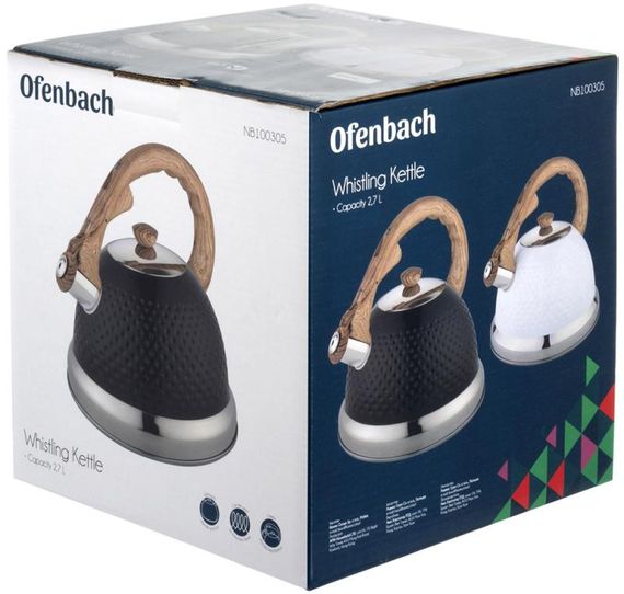 Чайник Ofenbach Whistling Kettle Black 2.7л нержавіюча сталь зі свистком, чорний | Зображення 5