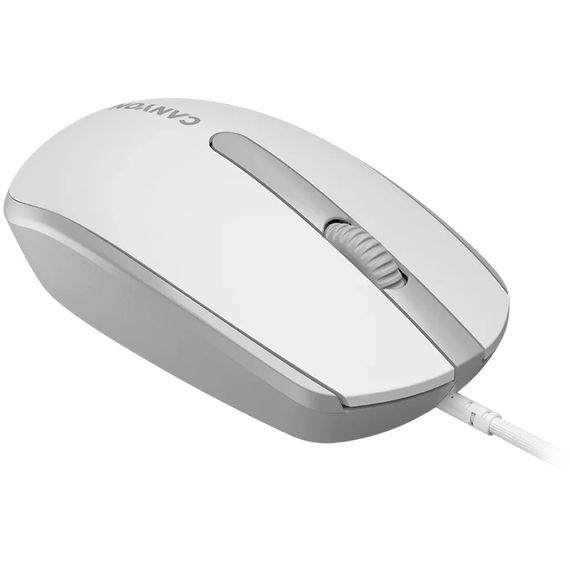 Мышь компьютерная проводная Canyon M-10 White/Gray CNE-CMS10WG светло-серая | Зображення 2