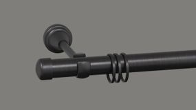 Карниз для штор металлический, однорядный 19 мм Заглушка Маренго 240 см.