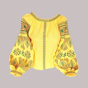 Рубашка Украинская вышиванка 20206807 цвет жёлтый размер L/XL