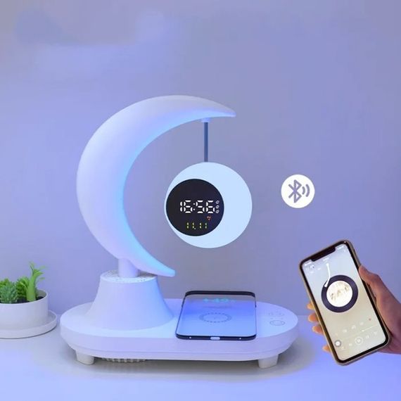 Бездротова зарядка з нічником, лампою та Bluetooth-колонкою XPRO Luna TB-35SLIWBT (43820-_1381) | Зображення 1