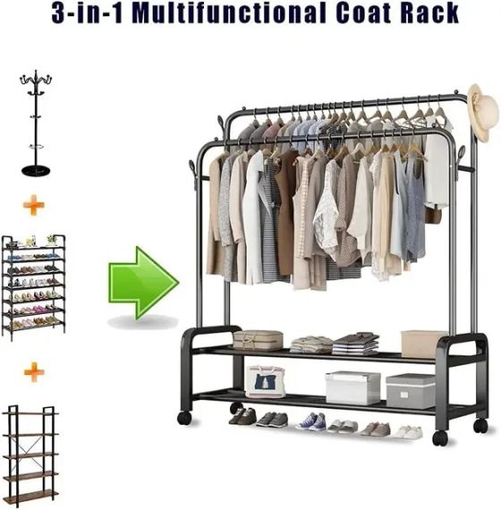 Стійка-вішалка для одягу та взуття подвійна Multipurpose Hanger | Зображення 2