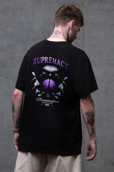 Оверсайз футболка з принтом Without Supermacy Black