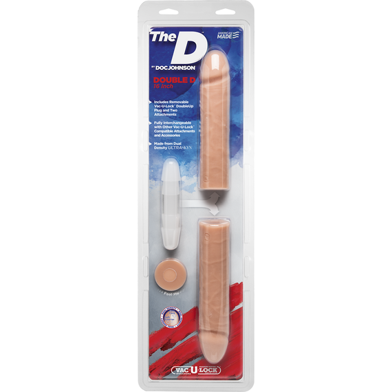 Фалоімітатор подвійний Doc Johnson The D - Double D - 16 Inch - ULTRASKYN, діаметр 4,4 см, Vack-U-Lo Sex Aura | Зображення 4