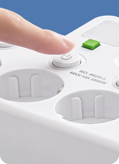 Мережевий фільтр трійник з підсвічуванням 3 розетки (2 USB+Type-C) Білий | Зображення 1