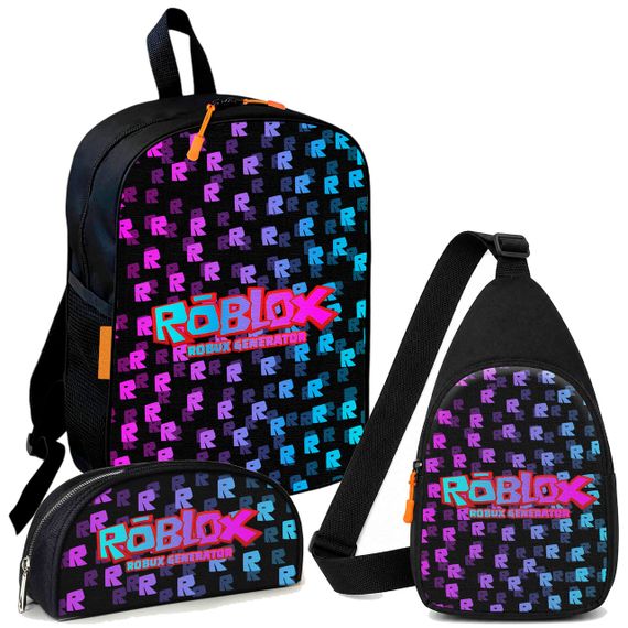 Набор Roblox 3 в 1: детский рюкзак + сумка-слинг + пенал, для мальчика и девочки 7–9 лет (6032)