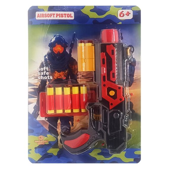Детский игрушечный пистолет «М 65» 932GG(Red) стреляет мягкими поролоновыми пулями