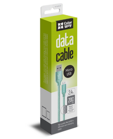 Кабель USB MicroUSB ColorWay CW-CBUM009-MT 2,4A 2м м'ятний