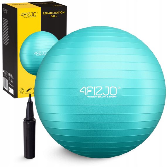 М'яч для фітнесу (фітбол) 4FIZJO 75 см Anti-Burst Mint (P-5905973404792)