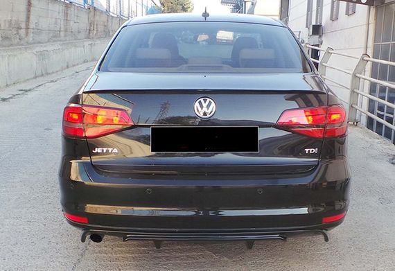 Задній дифузор DPT (2014-2018, чорний глянець) для Volkswagen Jetta рр