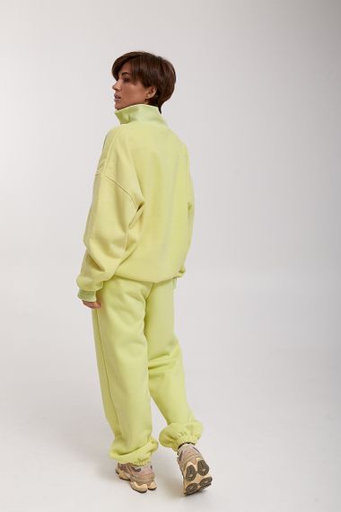 Теплий спортивний костюм зі світшотом на блискавці та джогерами - лимонний цвет, L/XL (є розміри) | Зображення 1