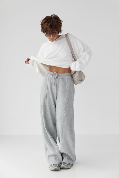 Лонгслів вільного крою з рукавами-реглан - молочний цвет, ONE SIZE (є розміри) | Зображення 2