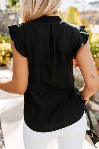 Женская легкая летняя блуза с крылышком MM1108 цвет черный, размер 46/48 | Зображення 5