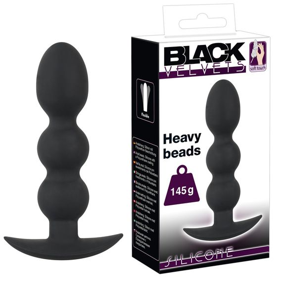 Анальна пробка - Black Velvets Heavy Beads, 145 г