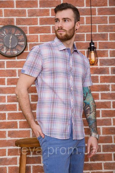 Сорочка чоловіча картата колір рожево-синій розмір XL FA_03786 | Зображення 2