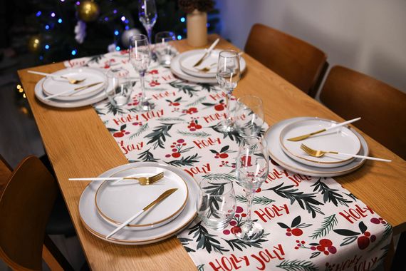 Ранер Ardesto Happy Holidays, 40х140см, 90% поліестер, 10% бавовна, білий (ART01HW) | Зображення 1