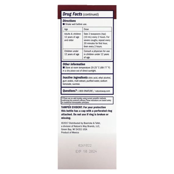 Сироп від кашлю та бронхіту, Childrens Cough & Bronchial Syrup, Boericke & Tafel, денний, 240 мл | Зображення 3