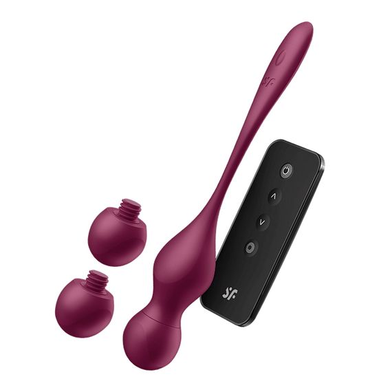 Вагінальні кульки з вібрацією Satisfyer Love Birds Vary, бордові | Зображення 6