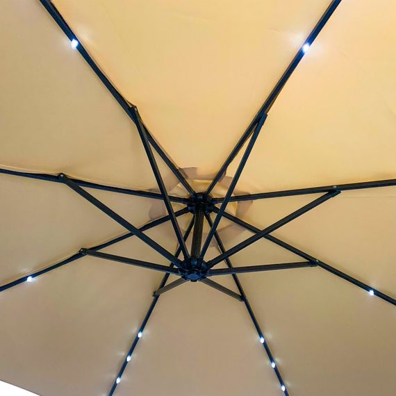 Зонт садовый Bonro B-7012LP с подсветкой LED 3 м 8 спиц бежевый для дачи и террасы 42400512 | Зображення 4