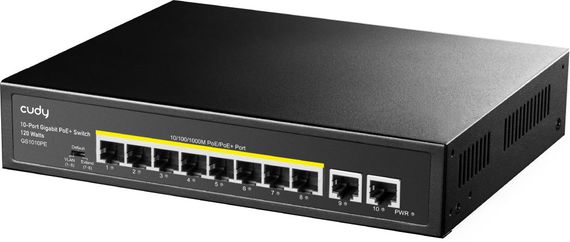 Комутатор Cudy GS1010PE, 8-Port Gigabit PoE+ Switch with 2 Gigabit Uplink Ports 120W | Зображення 1