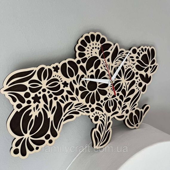 Настінний годинник Карта України з фанери Патріотичний дерев'яний годинник | Зображення 9