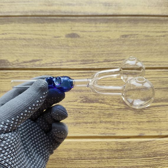 Стеклянная трубка Skull Double Oil Blue | Зображення 1