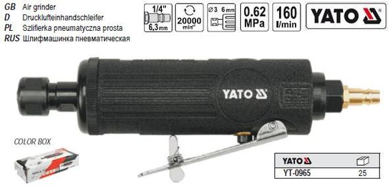 Шліфувальна пневматична YATO Польща 1/4" YT-0965