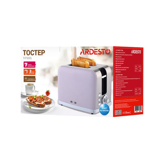 Тостер Ardesto T-F500L 930 Вт ліловий | Зображення 4