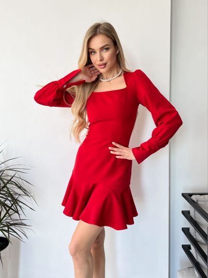 Жіноча сукня футляр червоного кольору р.XL 408404 | Зображення 2