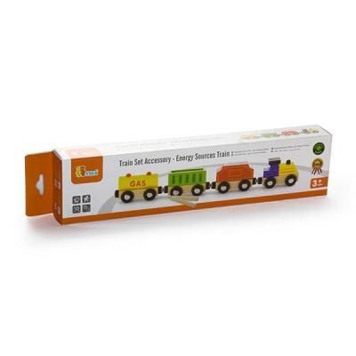 Железная дорога Viga Toys Доп. набор к ж/д "Поезд грузовой. Источники энергии" (50820) | Зображення 1