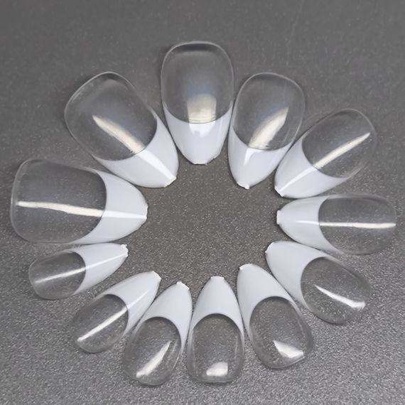 Гелеві тіпси для нарощення френч 120шт (короткий мигдаль) в боксі | Зображення 2