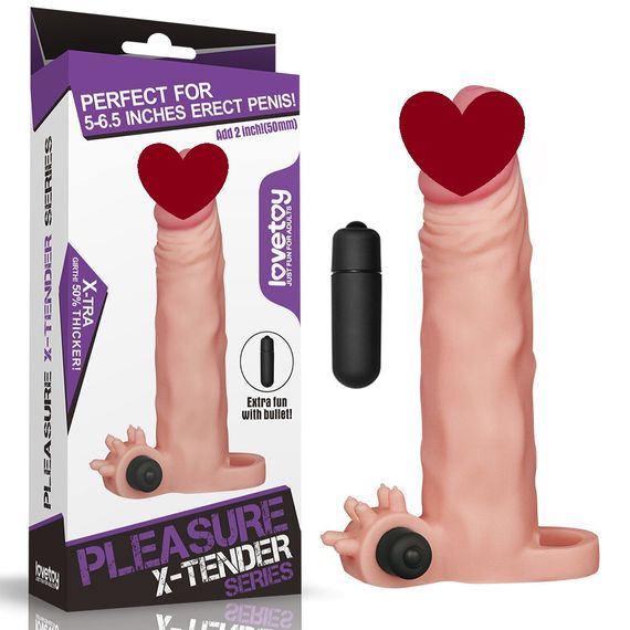 Насадка для увеличения пениса с вибропулей X-TRA sexstyle