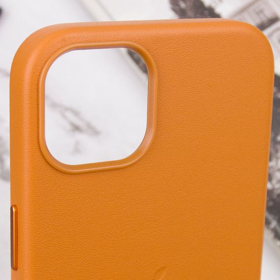 Кожаный чехол Leather Case (AAA) with MagSafe and Animation для Apple iPhone 13 (6.1") | Зображення 7