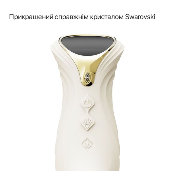 Смарт пульсатор-кролик з вібрацією Zalo Mose 2 Ivory White, підігрів до 42 °C, кристал Swarovski | Зображення 2