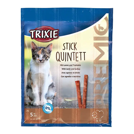 Ласощі для котів Trixie PREMIO Quadro-Sticks ягня та індичка 5 шт.