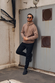 Костюм зима двухцветка черно-беж S XXL