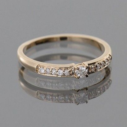Золотое женское кольцо с фианитами 19 | Зображення 3
