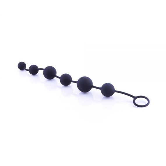 Анальні кульки Black Silicone Large, Черный | Зображення 1
