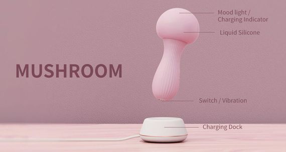 Вибромассажер Otouch MUSHROOM Pink, 7 режимов, функция ночника, технология «старт-стоп» Sex Aura | Зображення 7