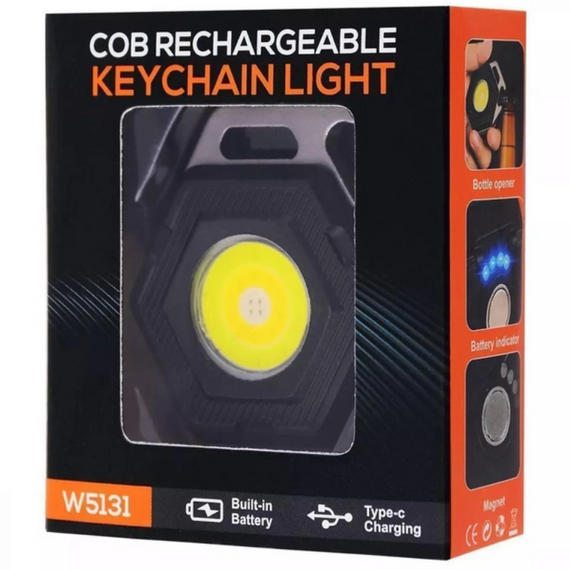 Кишеньковий LED ліхтарик з Type-C 7в1, Міні ліхтарик брелок (7 режимів, шнур, магніт)   знижка | Зображення 5