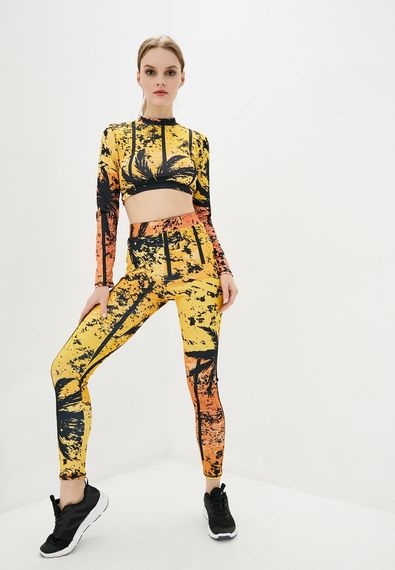 Спортивный топ 4Profi с длинным рукавом c принтом "Тропик"  оранжевый размер M дайвинг 16121 | Зображення 2