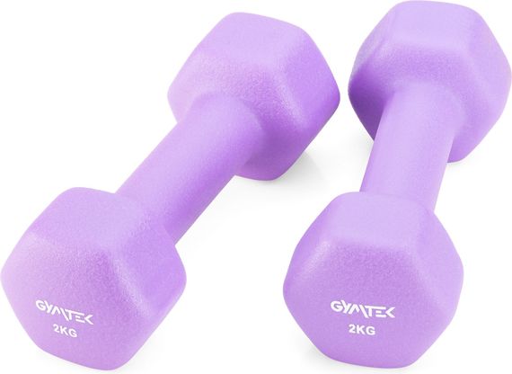 Гантелі для фітнесу неопренові Gymtek Hex 2х2кг бузковий | Зображення 7
