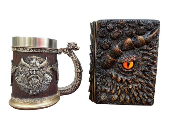 Подарунковий набір Кухоль 3D Берсерк-Віникінг і Блокнот 3D «Жар Серця Дракона»