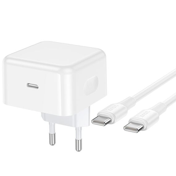 МЗП Hoco C161A Speed PD40W (1USB-C) + кабель Type-C to Type-C White | Зображення 1