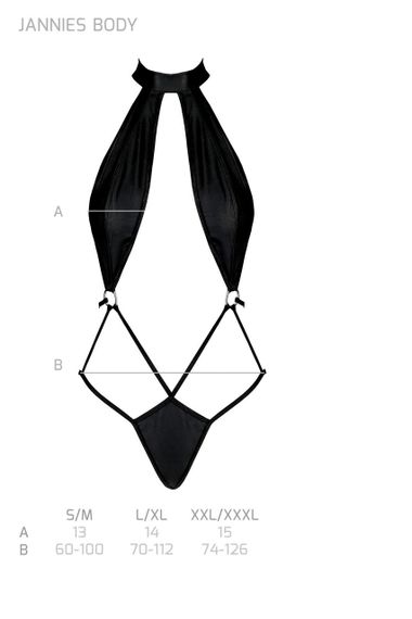 Боді-халтер з екошкіри Passion JANNIES BODY XXL/XXXL black | Зображення 6